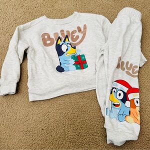 Bluey Kids Christmas Matching Sweatshirt & Sweatpants Set 3T